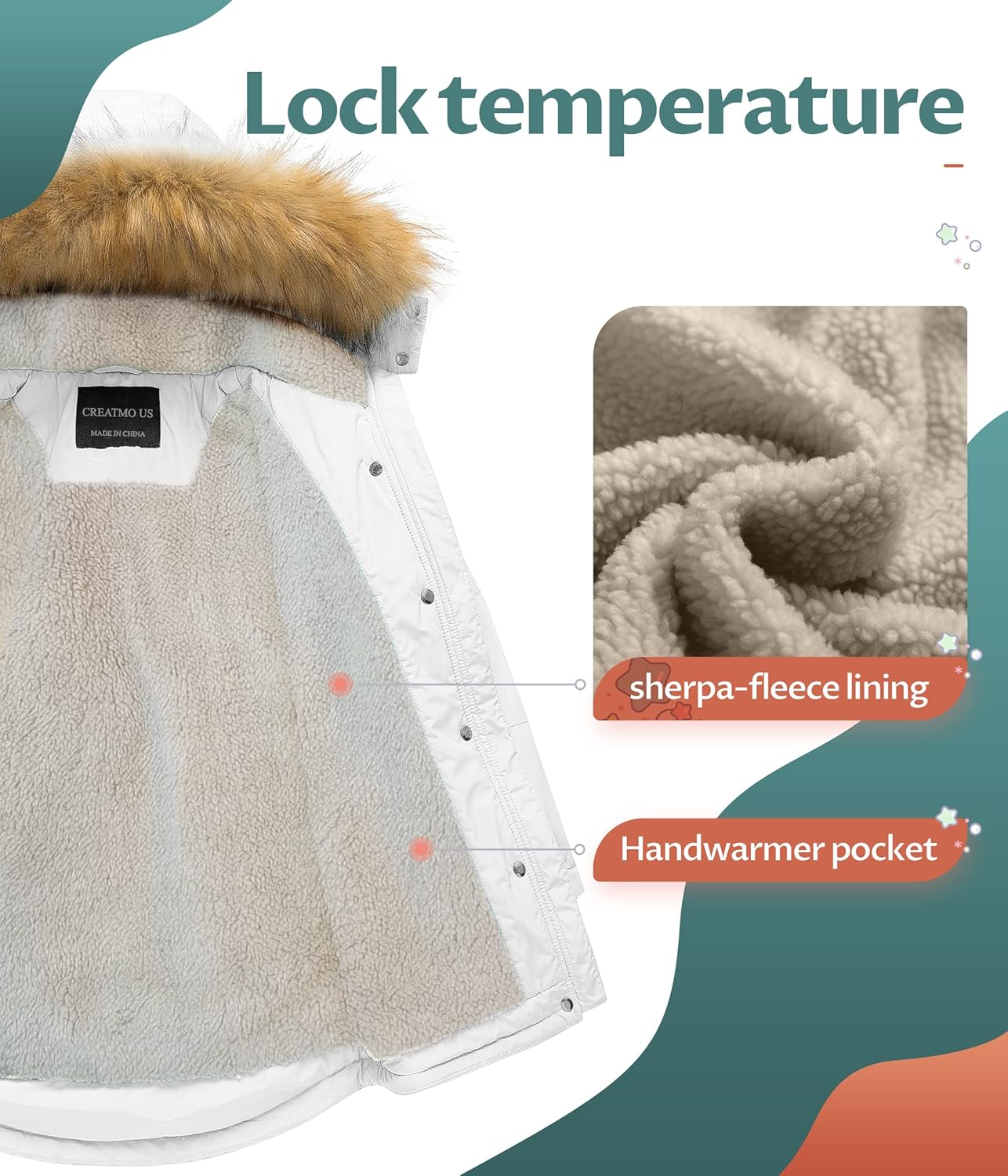 Stay Warm Style and Dry - Sherpa Filled Parka for Girls