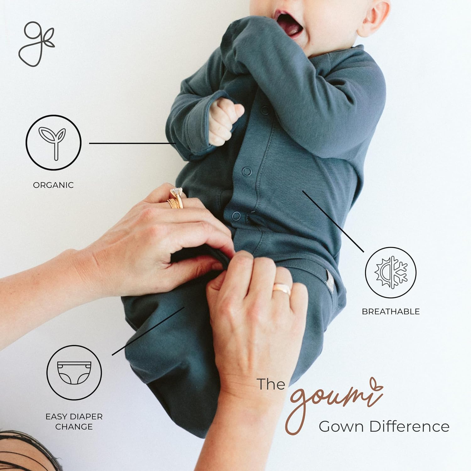 Goumikids Convertible Bamboo Nightgown for Babies