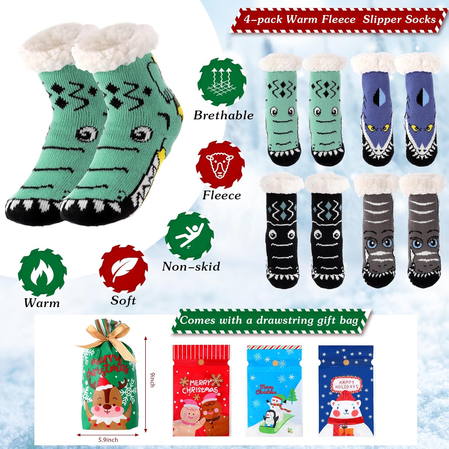 Perfect Cozy Fuzzy Slipper Socks for Kids