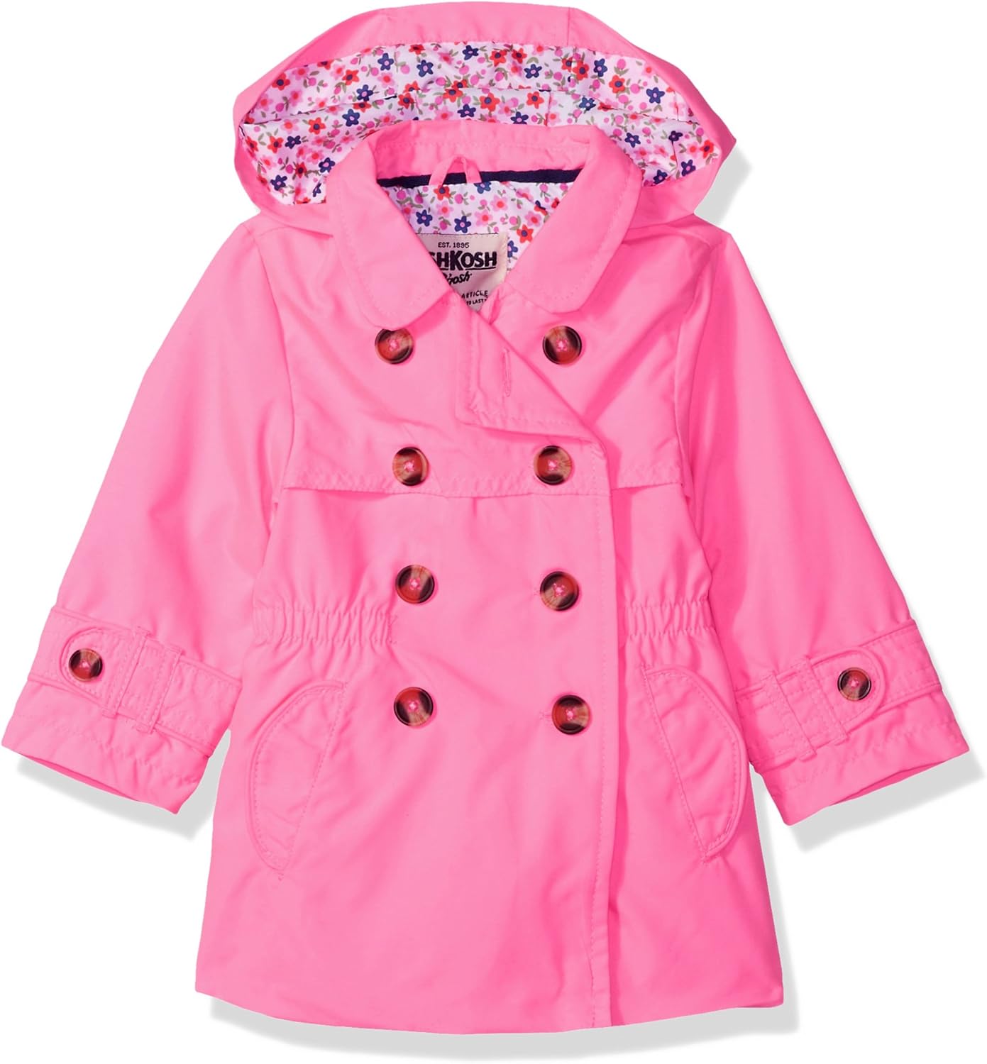OSHKOSH BGOSH Girls Hooded Trench Coat - 2 Pockets Soft odor