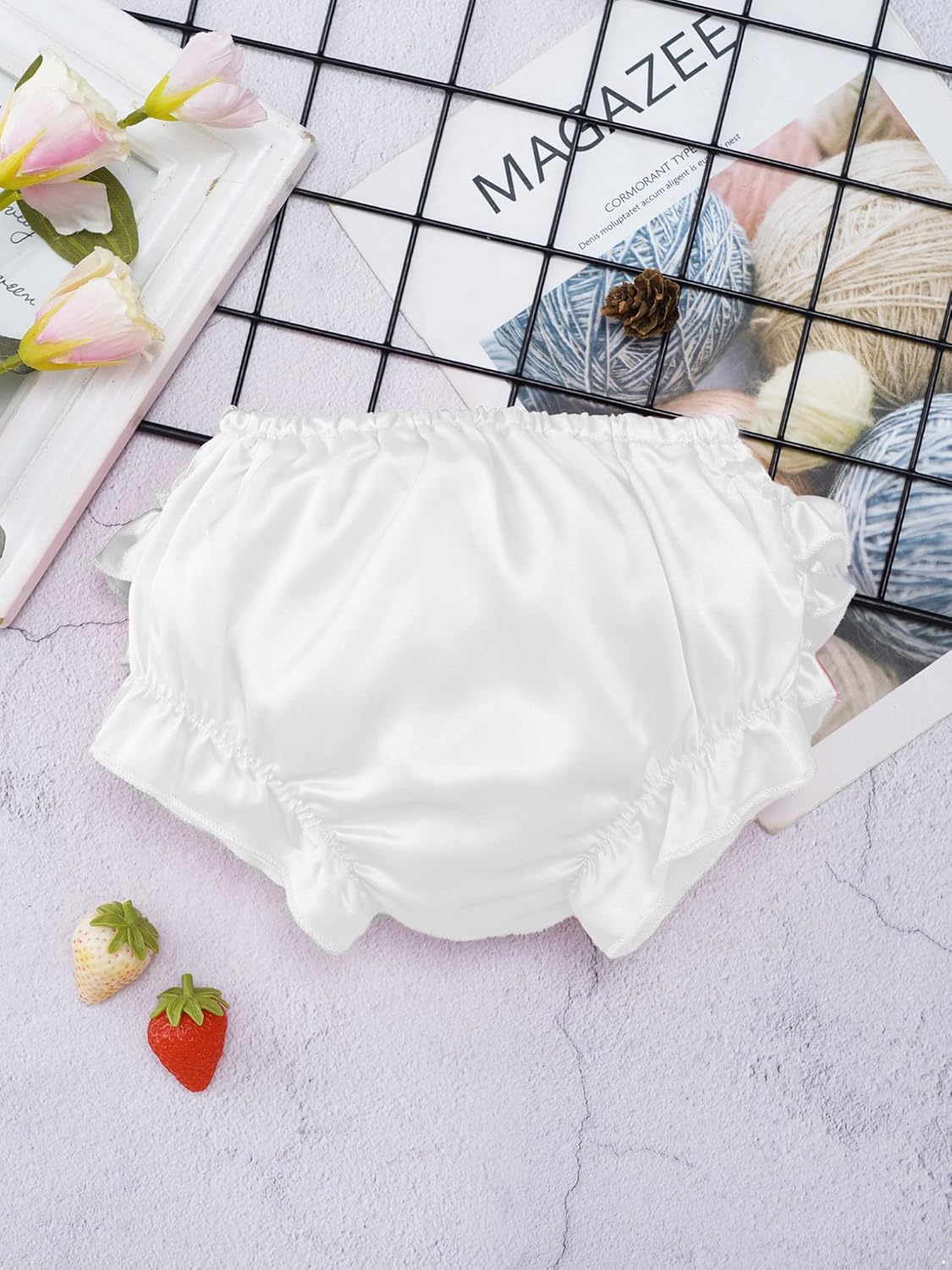 YEAHDOR Baby Girl Cotton Ruffle Shorts with Bowknot Decor