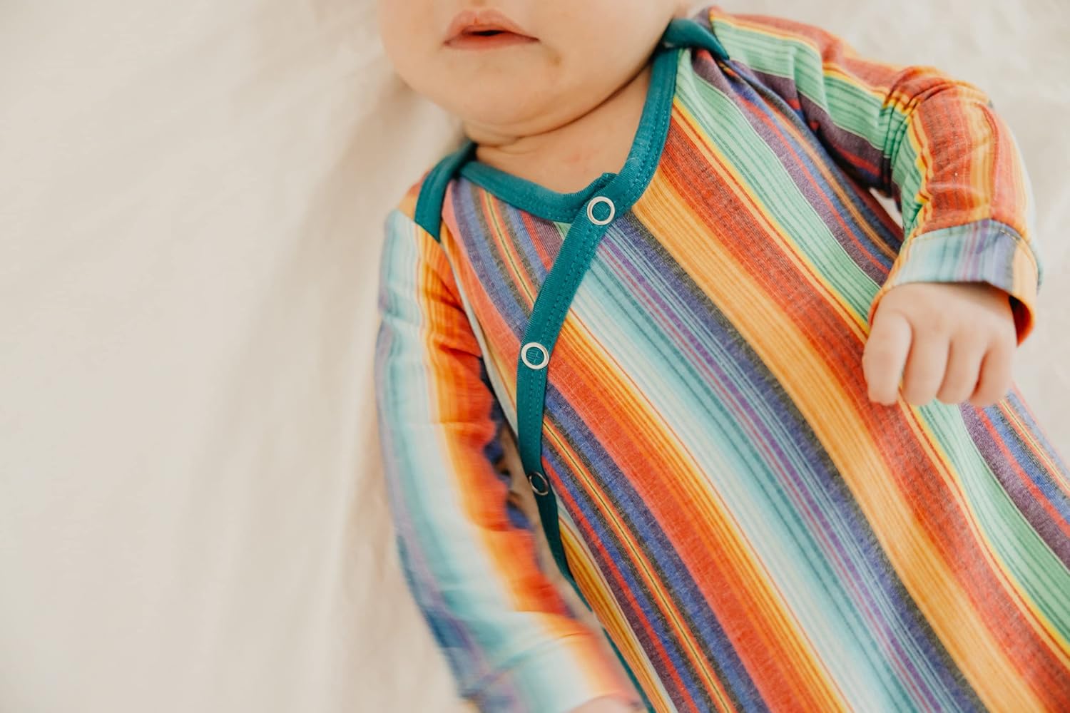 Copper Pearl Knotted Newborn Gown Soft Stretchy Sleepers for Baby