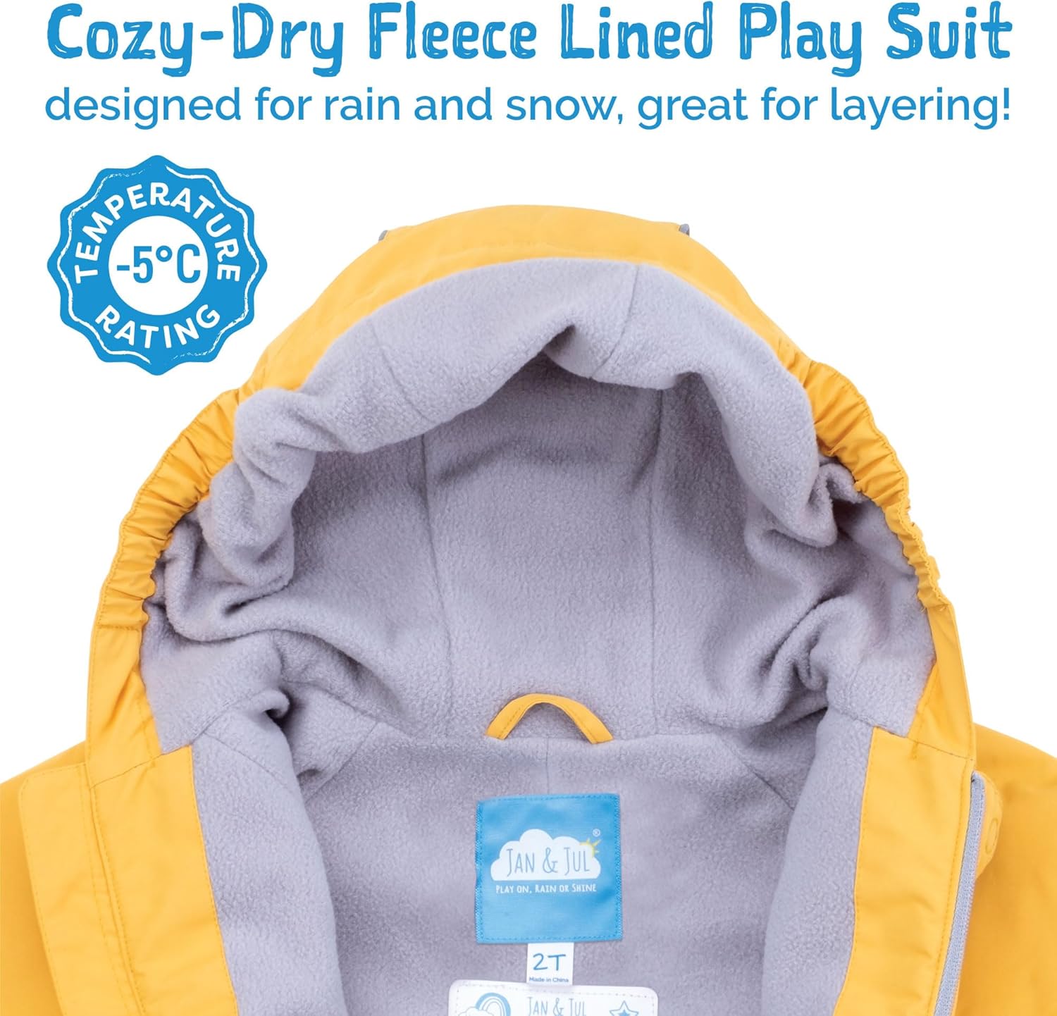 Waterproof Windproof Fleece Lined Snow Suit for Kids 2-8 years old