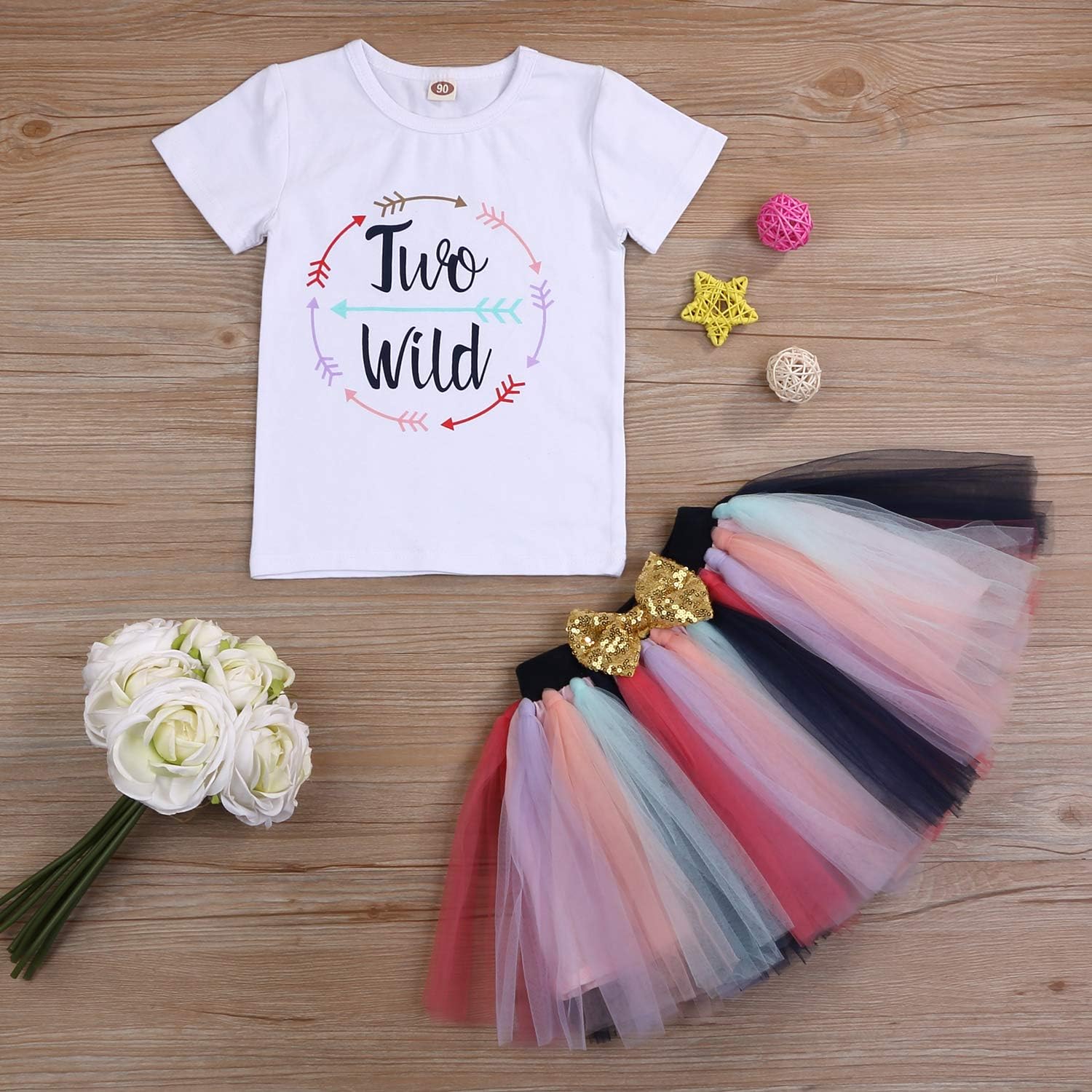 Viworld Toddler Girls Floral Tutu Set Wild Two Piece Redistribution