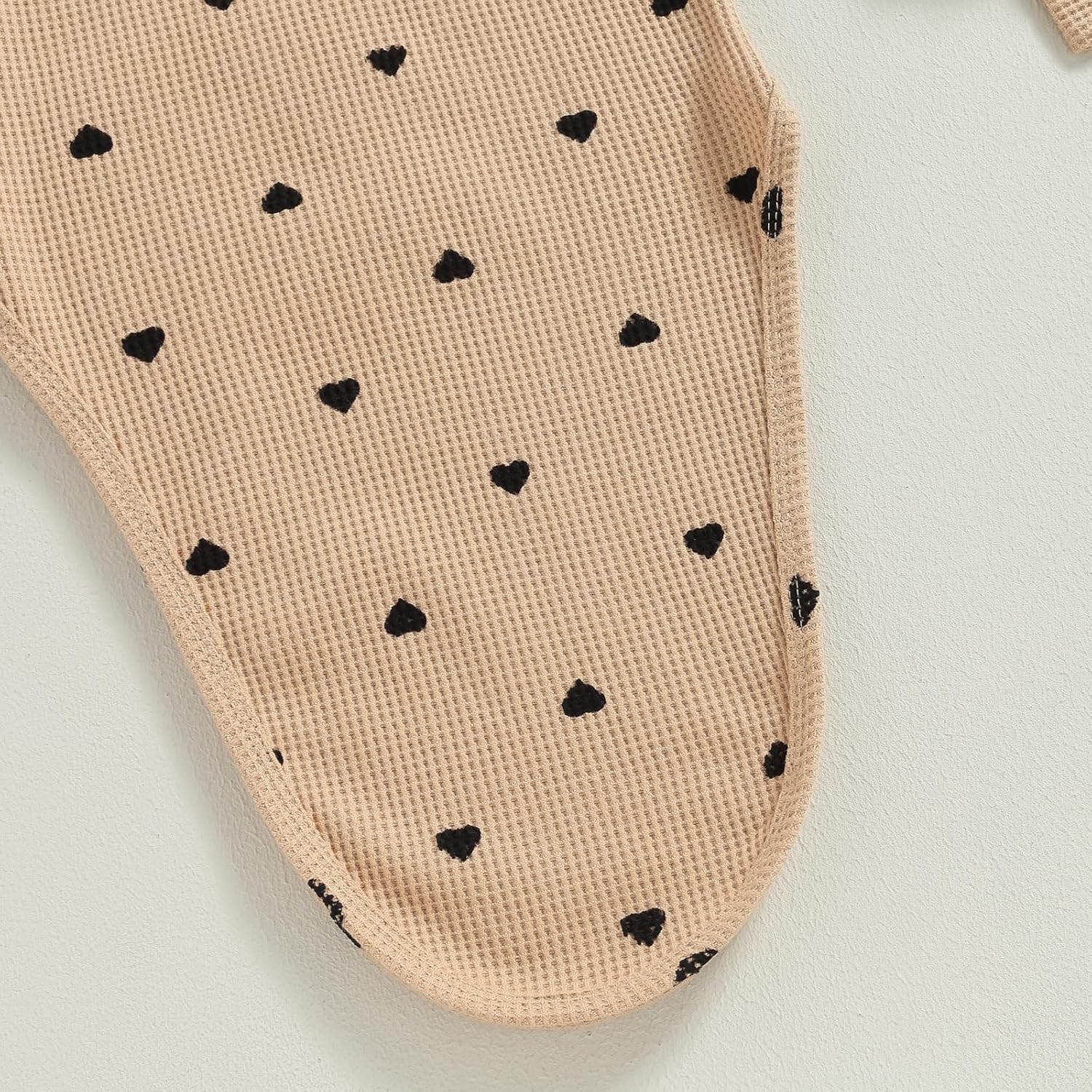 Valentines Knotted Gown Baby Newborn Sleeping Bag Heart Print Gown Khaki