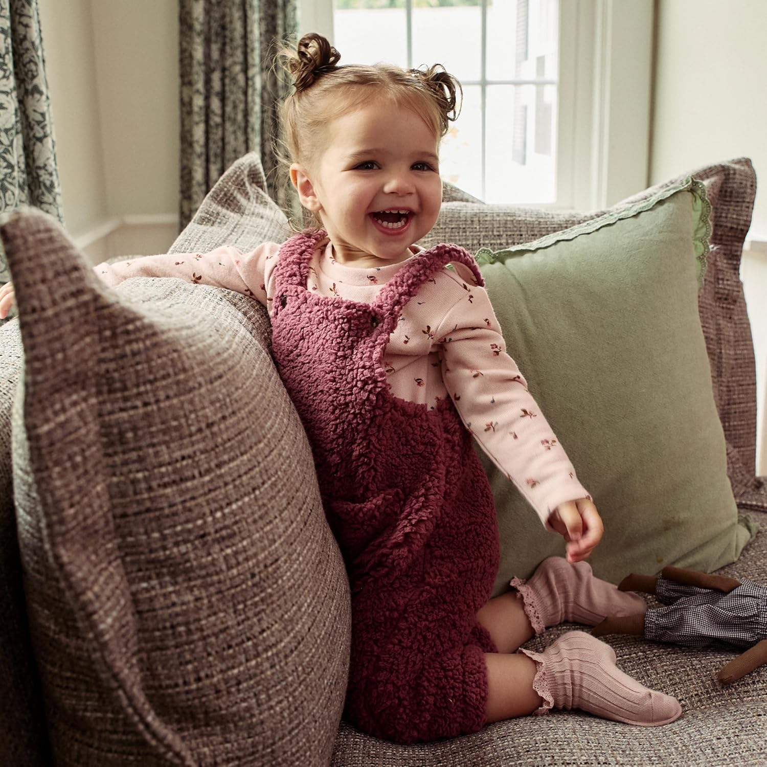 Modern Moments by Gerber Dark Rose Microplush Overalls Set