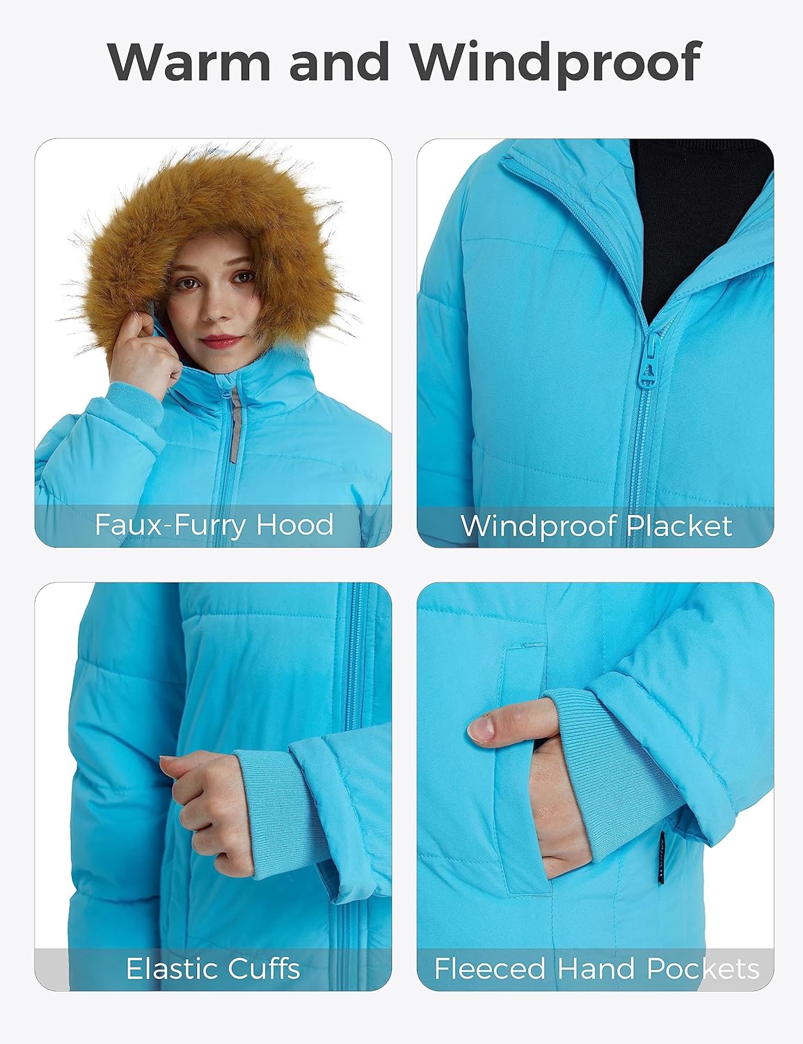 Warm Puffer Jacket for Girls