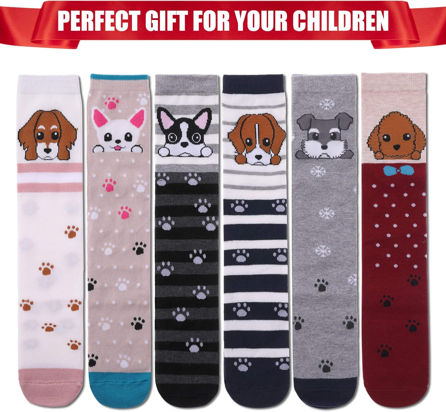 FNOVCO Girls Cute Animal Pattern Knee High Socks