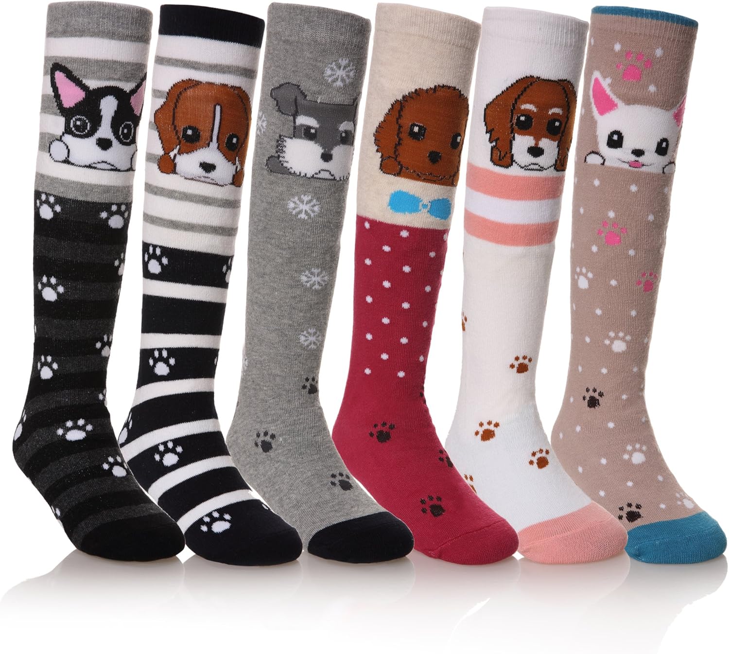 FNOVCO Girls Cute Animal Pattern Knee High Socks