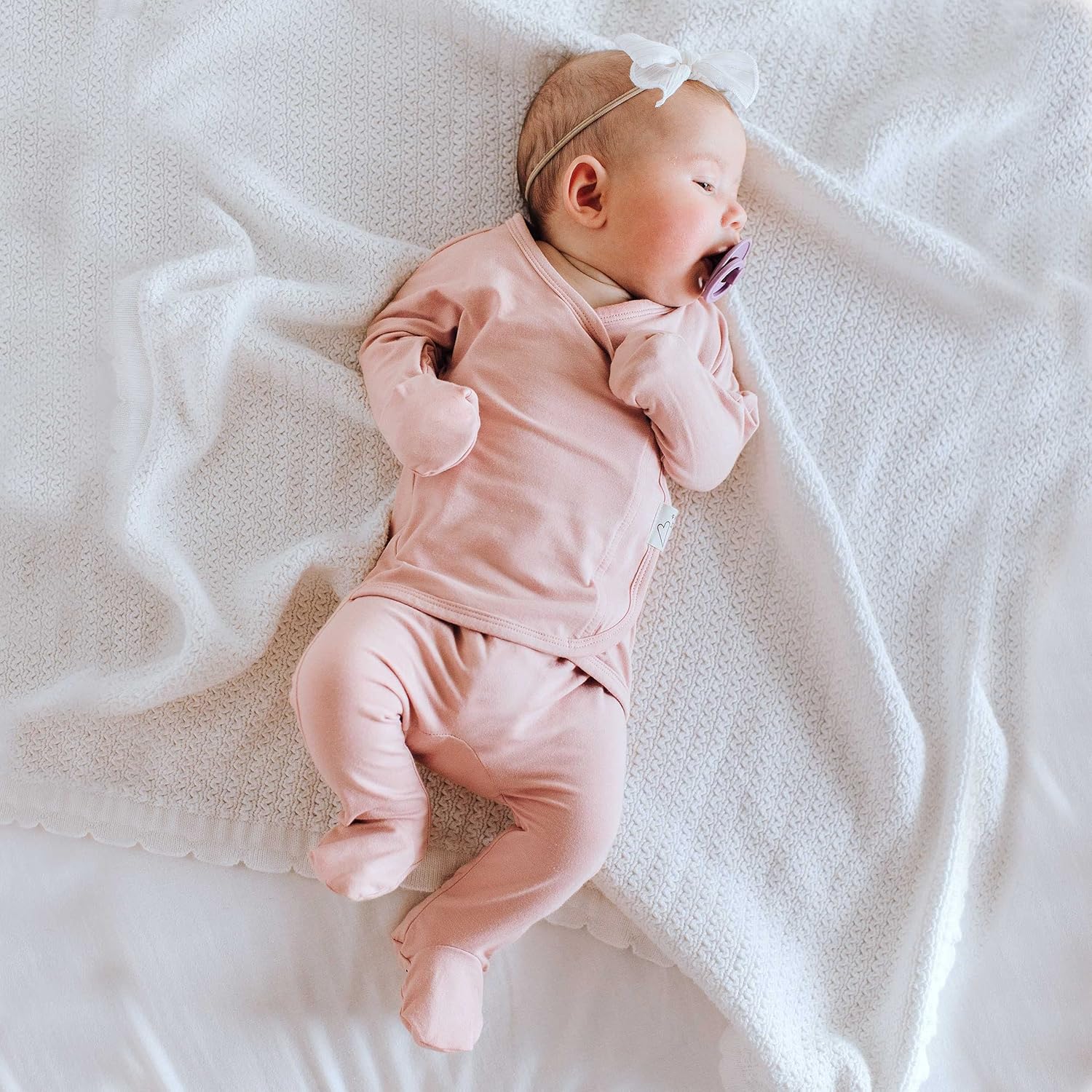 Bonsie Skin to Skin Footed Bodysuit for Baby - Peony Print