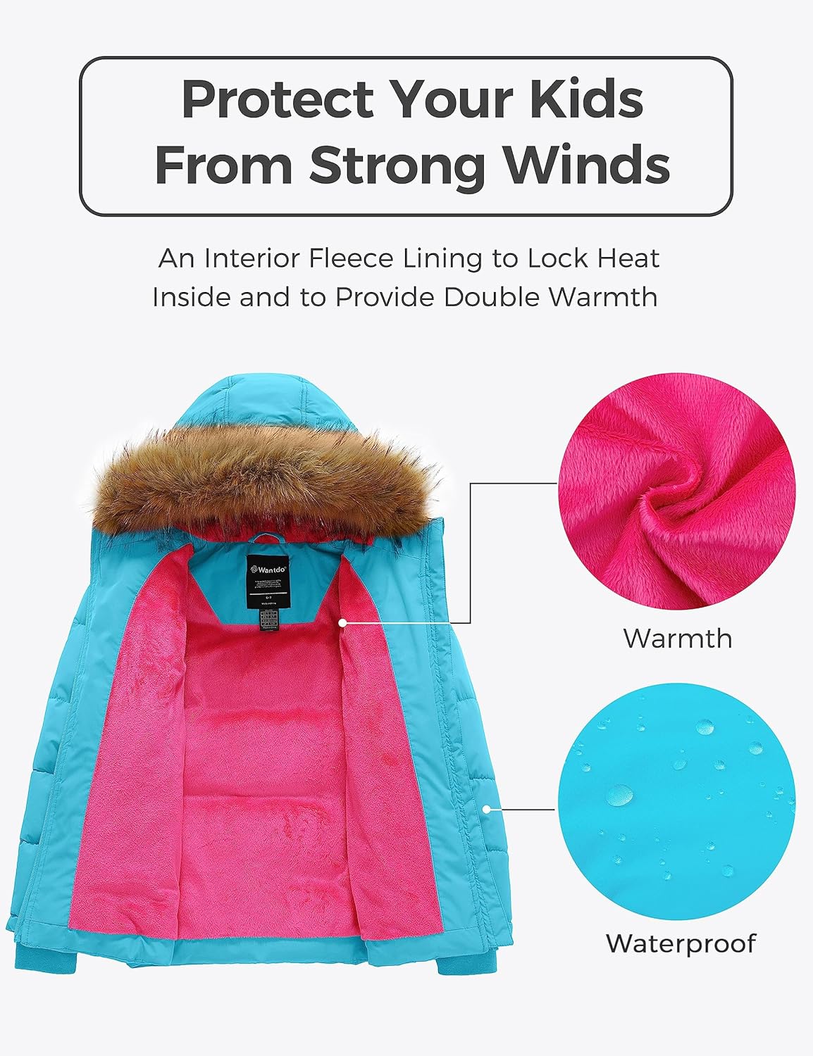 Warm Puffer Jacket for Girls