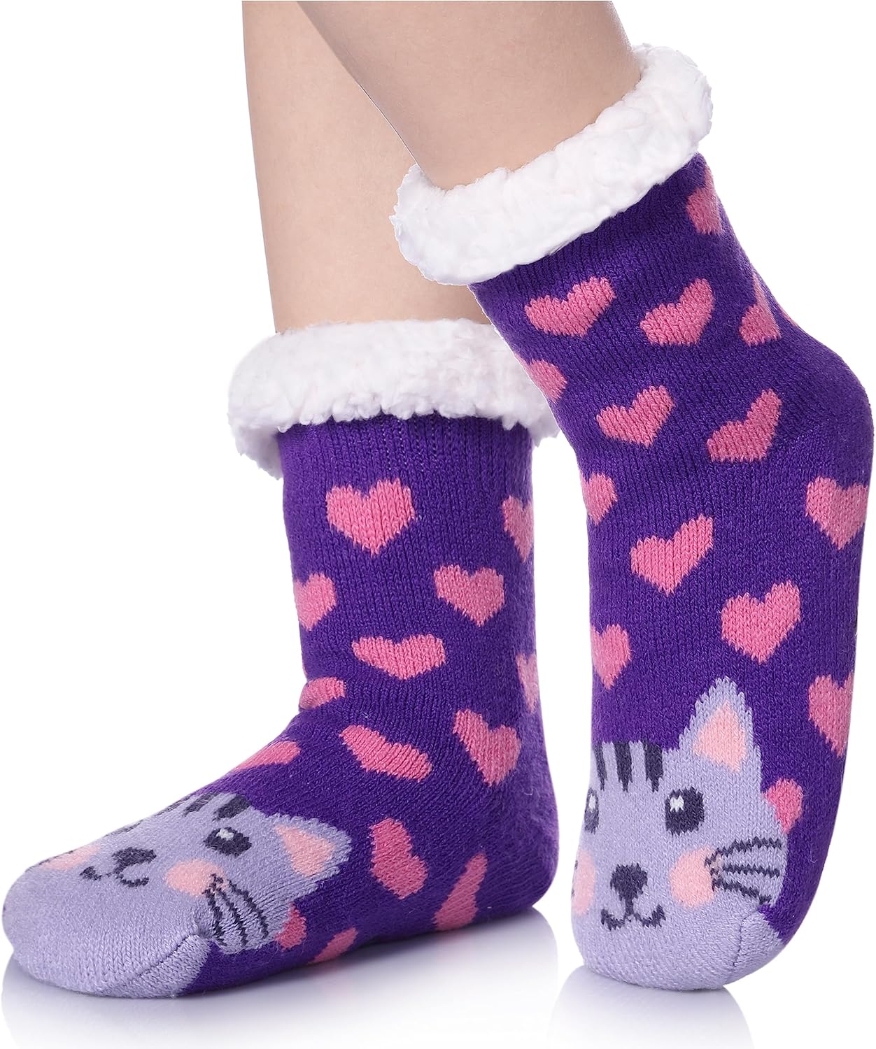 Truehan Kids Winter Fuzzy Slipper Socks for Boys and Girls
