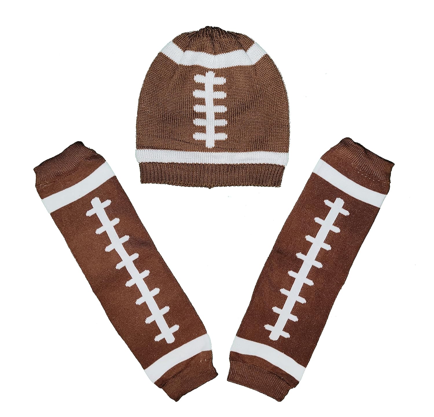 Handmade Baby Football Knit Hat Leg Warmer Set
