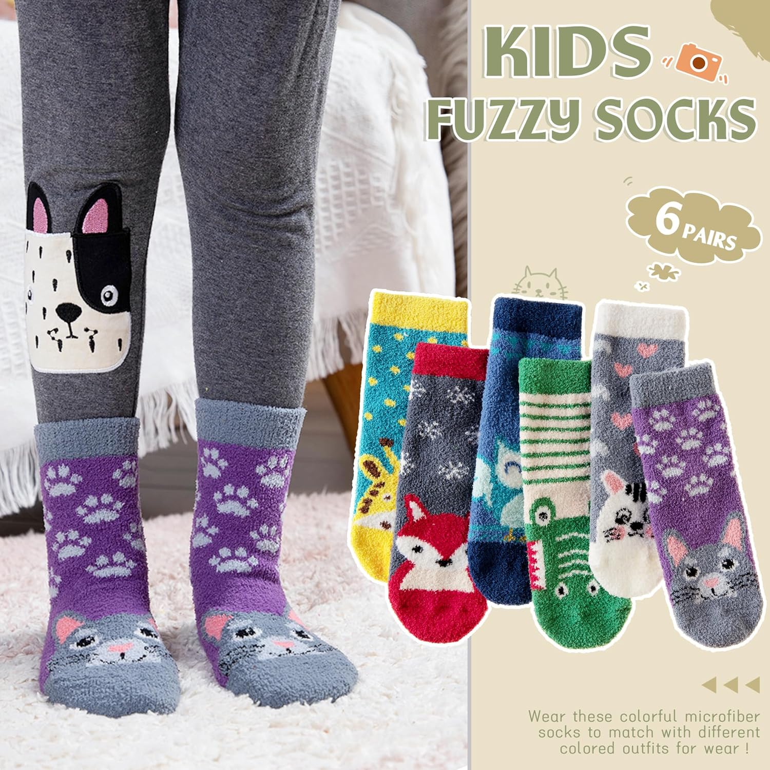 Wheets Fuzzy Socks With Grips